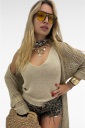 canotta con scollo a v glitter